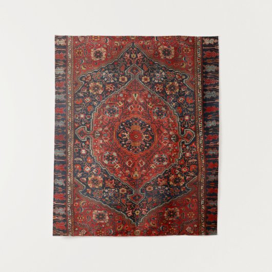 Persian Joshan Red Rusty Blue  Wandkleed (Voorkant)