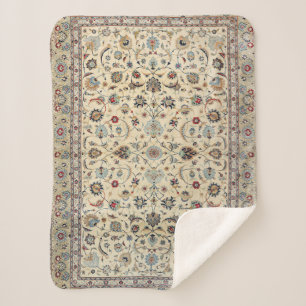 Persian Kashan Dusty Baby Blue Sherpa Deken