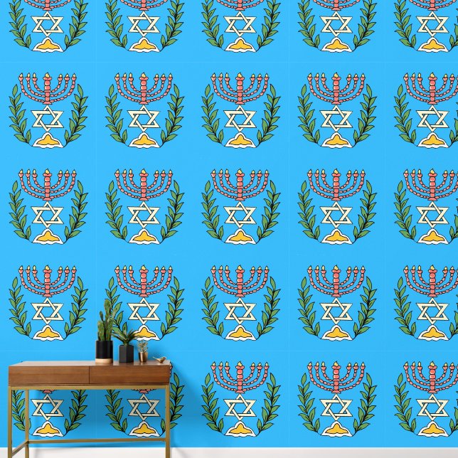 Persian Magen David Menorah Behang (Hal)