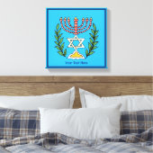 Persian Magen David Menorah Canvas Afdruk (Insitu (Slaapkamer))