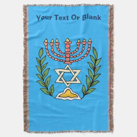 Persian Magen David Menorah Deken (Voorkant Verticaal)