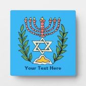 Persian Magen David Menorah Fotoplaat (Voorkant)