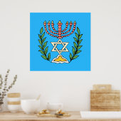 Persian Magen David Menorah Poster (Keuken)