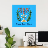 Persian Magen David Menorah Poster (Thuiskantoor)