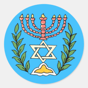 Persian Magen David Menorah Ronde Sticker