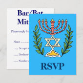 Persian Magen David Menorah RSVP Kaartje (Voorkant / Achterkant)