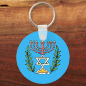 Persian Magen David Menorah Sleutelhanger (Voorkant)