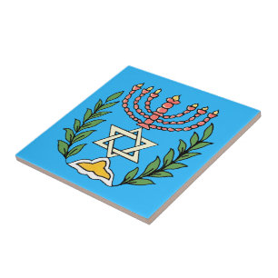 Persian Magen David Menorah Tegeltje
