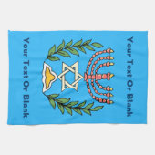 Persian Magen David Menorah Theedoek (Horizontaal)