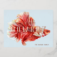 Persian Nowruz Lucky Goldfish Folie Briefkaart