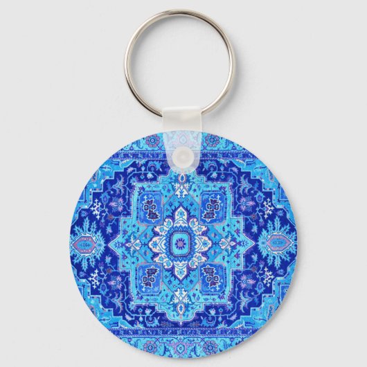 PERSIAN RUG - blauw Sleutelhanger (Voorkant)