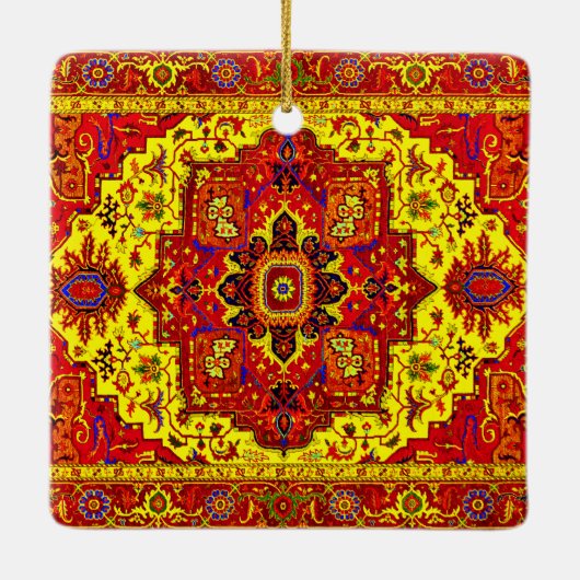 PERSIAN RUG - Rood en geel Keramisch Ornament (Achterkant)