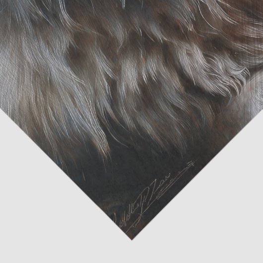 Persian Rug White Wolf Portrait Tissuepapier (Detail)