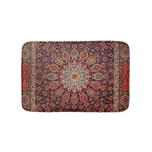 Persian Tabriz Black Radial Geometric  Badmat (Voorkant)