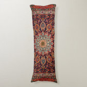 Persian Tabriz Black Radial Geometric  Lichaamskussen (Voorkant Verticaal)