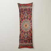 Persian Tabriz Black Radial Geometric  Lichaamskussen (Achterkant (Verticaal))