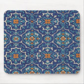 Persian Tile Pattern Mouse Pad – Elegant Blue Geom Muismat (Voorkant)