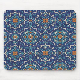 Persian Tile Pattern Mouse Pad – Elegant Blue Geom Muismat