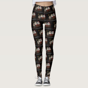 Persiase kat Sneeuw Slede Kerst Decoratie Leggings