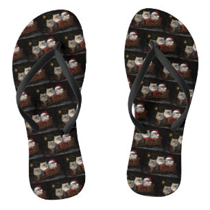 Persiase Kat Sneeuw Slede Kerst Decoratie Teenslippers