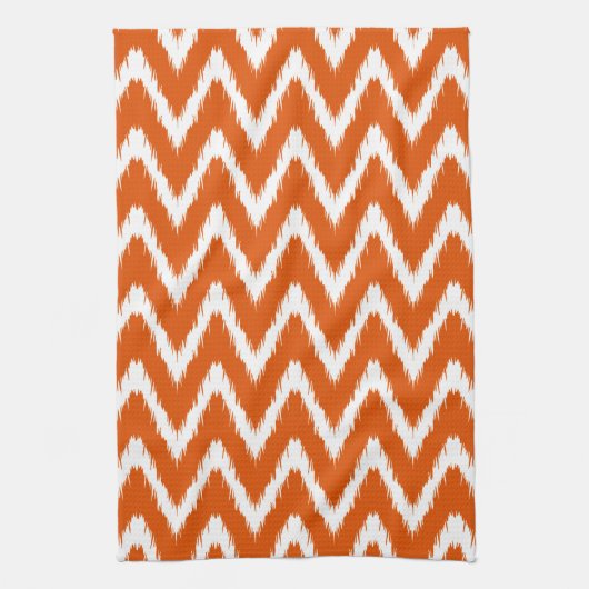 Persimmon Asian Moods Ikat Chevrons Theedoek (Verticaal)