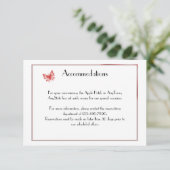 Persimmon Butterfly Heart Wedding Insert Informatiekaartje (Staand voorkant)