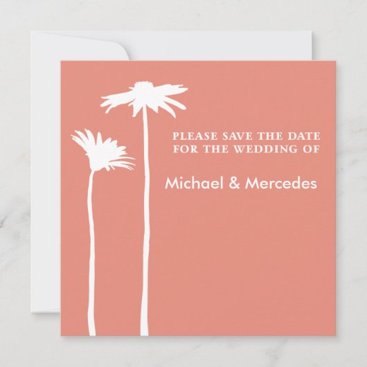 Persimmon Daisy Blooms sparen de Uitnodiging van d (Voorkant)