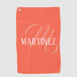 Persimmon Elegant Gepersonaliseerde Naam Club Golfhanddoek