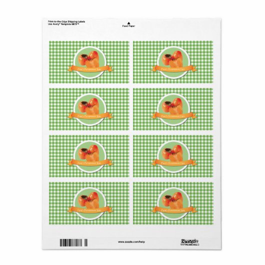 Persimmon Étiquette de canne à jam (Feuille entière)