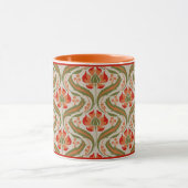 Persimmon Fleur sauvage Damask Coffee Mug (Centre)