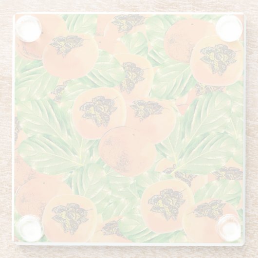 Persimmon Pattern Glazen Onderzetter (Achterkant)