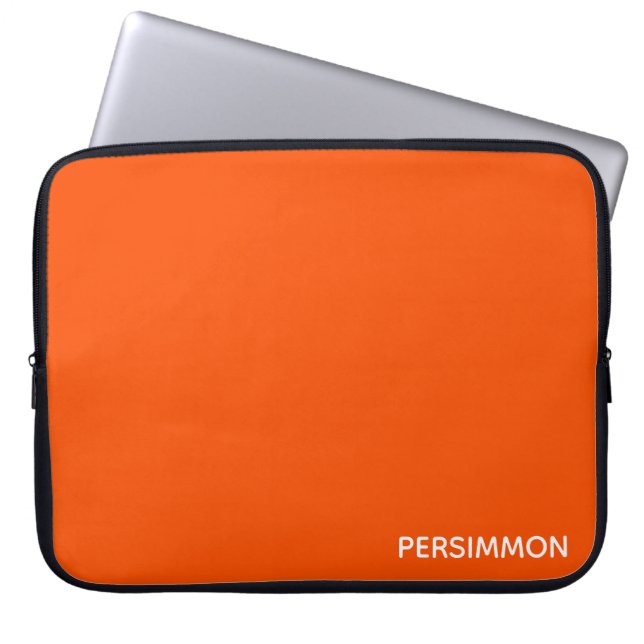 Persimmon rode kleurnaam laptop sleeve (Voorkant)
