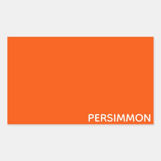 Persimmon rode kleurnaam rechthoekige sticker (Voorkant)