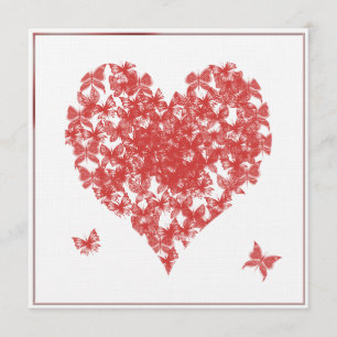 Persimmon Roos Butterfly Heart Jubileum Kaart