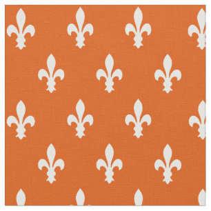 Persimmon Victoriaans Fleur de Lys Fabric Stof