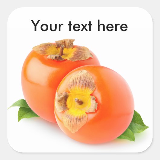 Persimmon vruchten vierkante sticker (Voorkant)