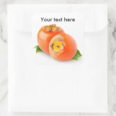 Persimmon vruchten vierkante sticker (Tas)