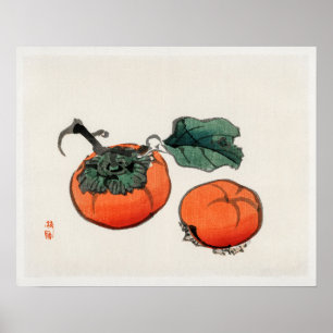 Persimmons van Kōno Bairei (1844-1895) Poster