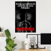 Persistence Bodybuilding Training Zwart & Wit Poster (Thuiskantoor)