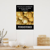 Persistentie Baseball Inspirerend Motivatie Poster (Keuken)