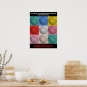 Persistentie Baseball Inspirerend Motivatie Poster (Keuken)