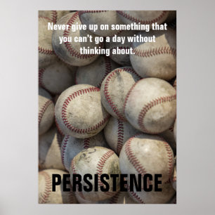 Persistentie Baseball Inspirerend Motivatie Poster