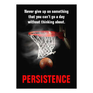 Persistentie Basketball Inspirerend Motivatie Foto Afdruk