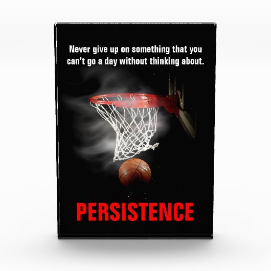 Persistentie Basketball Inspirerend Motivatie Fotoblokken (Voorkant)