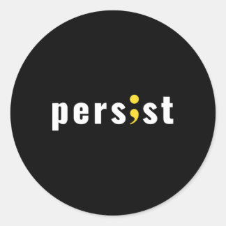 Persisterende Semicolon Zelfmoord Geestelijke Gezo Ronde Sticker