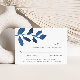 Perskaart voor maaltijdkeuze in geperste botanisch RSVP kaartje