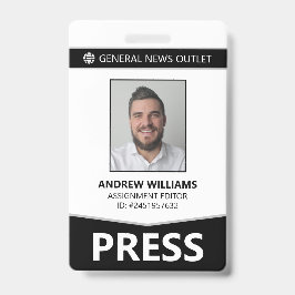 Perskaart voor professionele journalisten ID Badge
