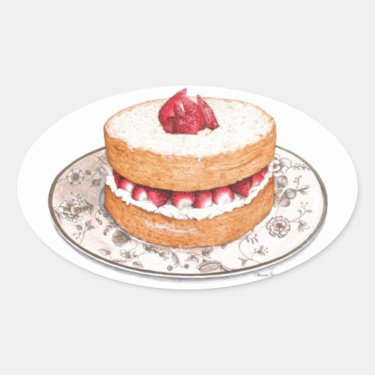 perskoeken voor aardbeien ovale sticker (Voorkant)