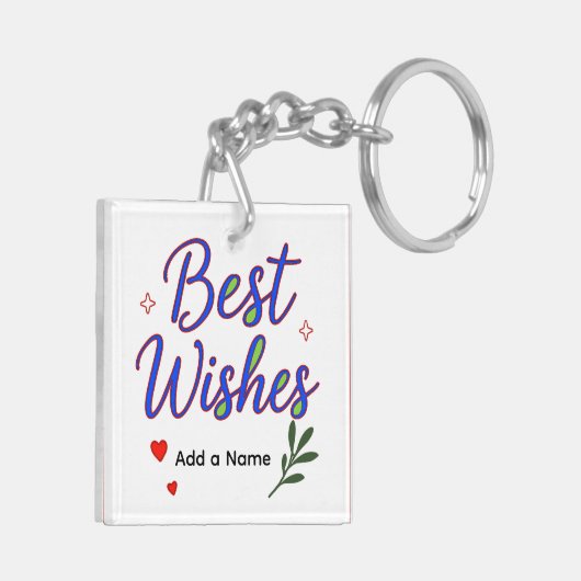 Person Best Wishes Acrylic Keychain – Add a name (Achterkant Links)