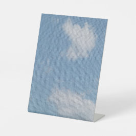 Person With J Cloud Photo Reclamebord Met Voetstuk
